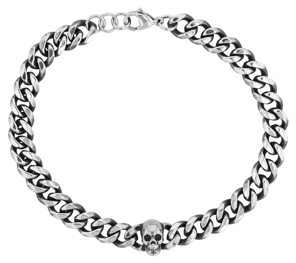 Edelstahl Armband 22,5cm mit Totenkopf