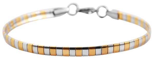 Akzent Armband aus Edelstahl mit IP Beschichtung, bicolor