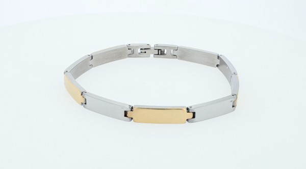 Akzent Armband "Aloysius" aus Edelstahl, bicolor, 21 cm