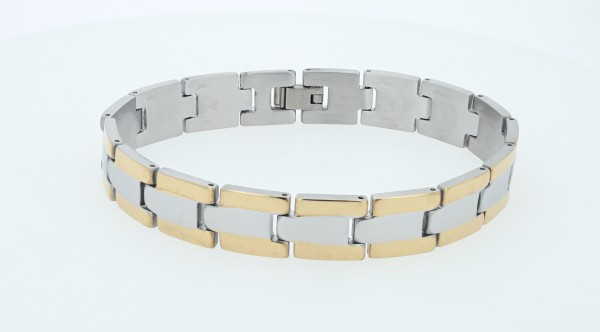 Akzent Armband "Oberon" aus Edelstahl, bicolor, 21,5 cm