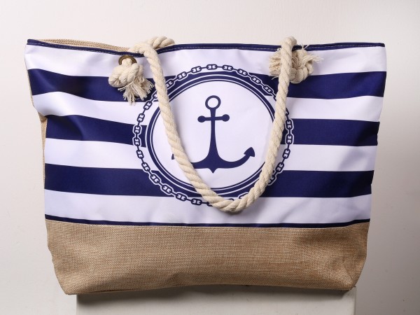 Strandtasche mit maritimen Motiven